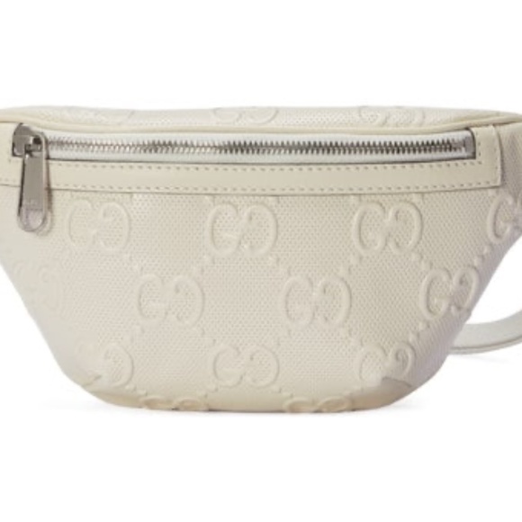 SOLD! GUCCI Calfskin GG Embossed Belt Bag, White, Excellent Condition. - Picture 2 of 11